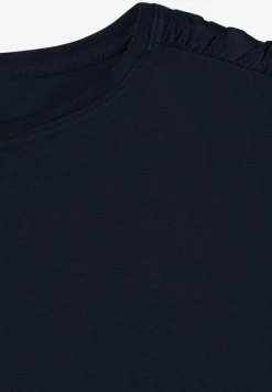 Kurzarm Shirt mit Boatneck und Raffung