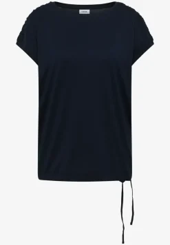 Kurzarm Shirt mit Boatneck und Raffung