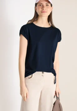 Kurzarm Shirt mit Boatneck und Raffung