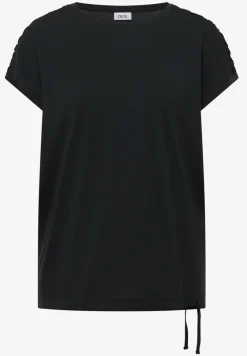 Kurzarm Shirt mit Boatneck und Raffung