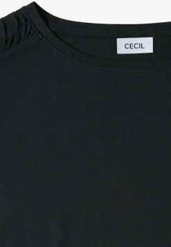 Kurzarm Shirt mit Boatneck und Raffung