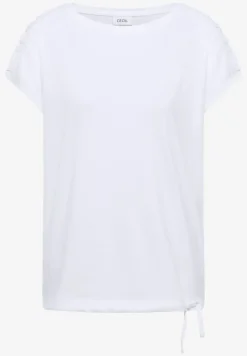 Kurzarm Shirt mit Boatneck und Raffung