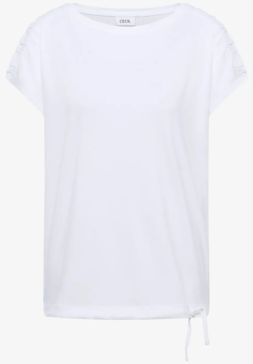 Kurzarm Shirt mit Boatneck und Raffung
