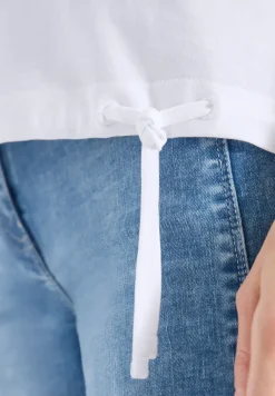 Kurzarm Shirt mit Boatneck und Raffung