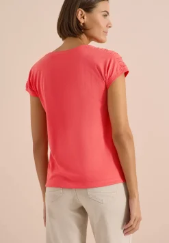 Kurzarm Shirt mit Boatneck und Raffung