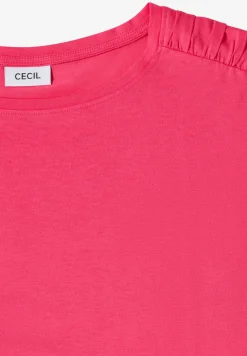 Kurzarm Shirt mit Boatneck und Raffung