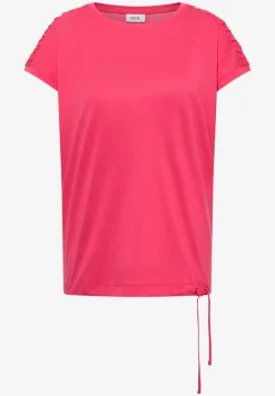 Kurzarm Shirt mit Boatneck und Raffung