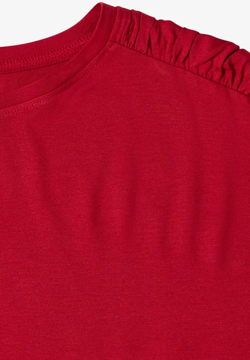 Kurzarm Shirt mit Boatneck und Raffung