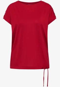 Kurzarm Shirt mit Boatneck und Raffung