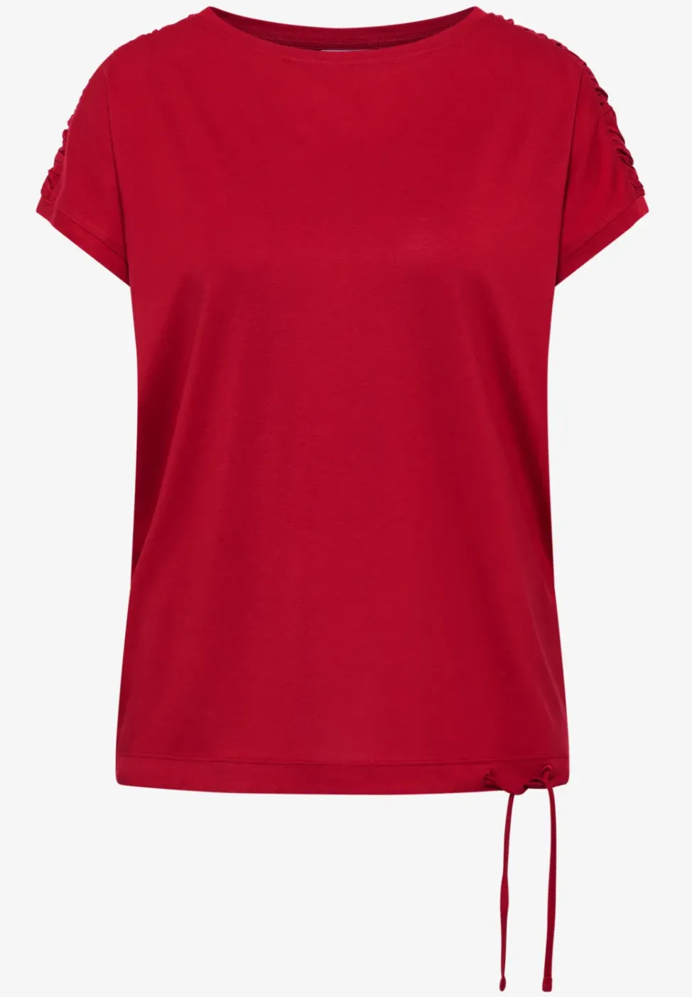 Kurzarm Shirt mit Boatneck und Raffung