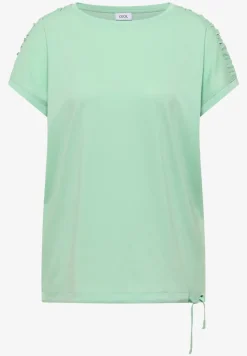Kurzarm Shirt mit Boatneck und Raffung