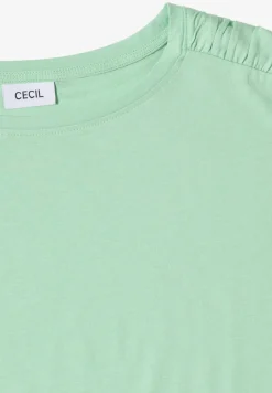 Kurzarm Shirt mit Boatneck und Raffung