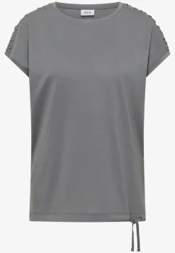Kurzarm Shirt mit Boatneck und Raffung