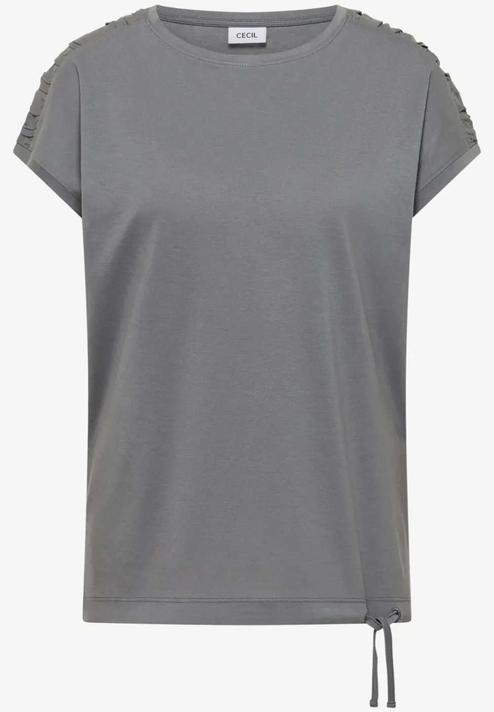 Kurzarm Shirt mit Boatneck und Raffung
