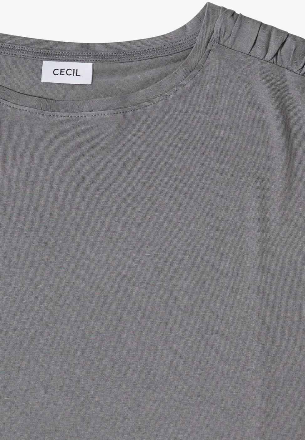 Kurzarm Shirt mit Boatneck und Raffung