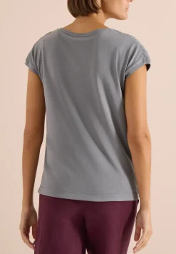 Kurzarm Shirt mit Boatneck und Raffung
