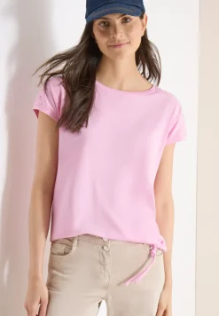 Kurzarm Shirt mit Boatneck und Raffung