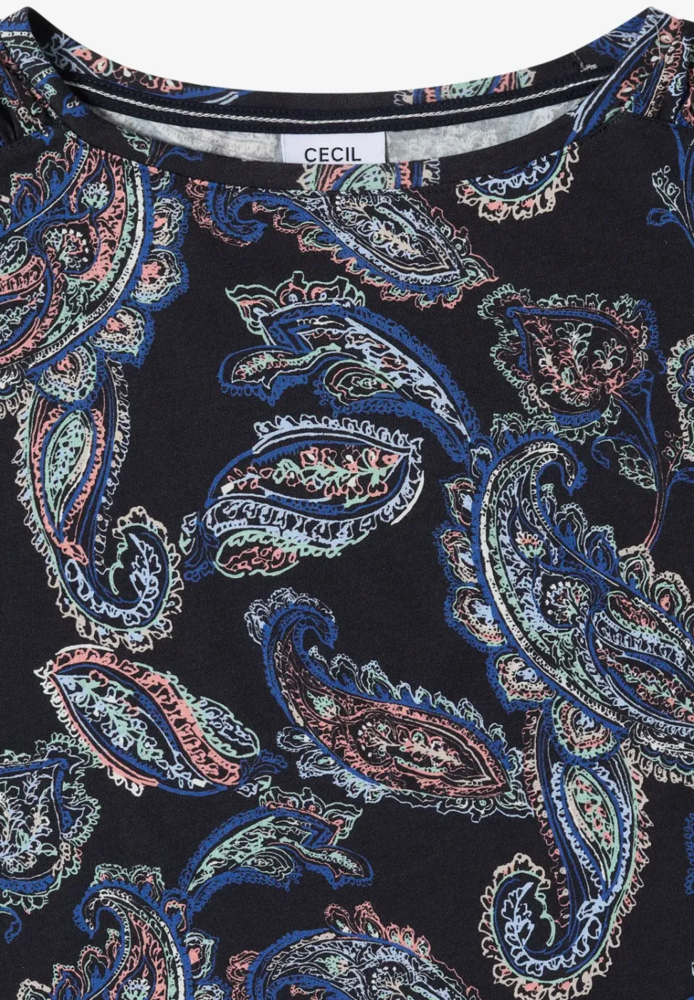 Kurzarm Shirt mit Boat Neck und Raffung