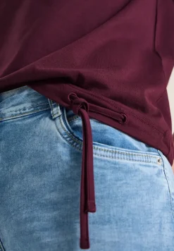Kurzarm Shirt mit Boatneck und Raffung