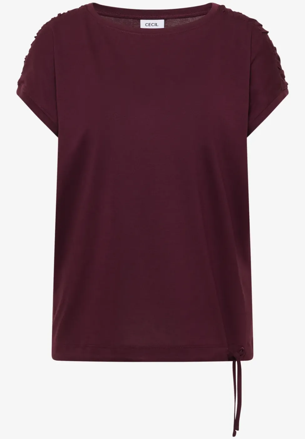 Kurzarm Shirt mit Boatneck und Raffung