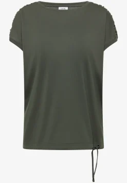 Kurzarm Shirt mit Boatneck und Raffung
