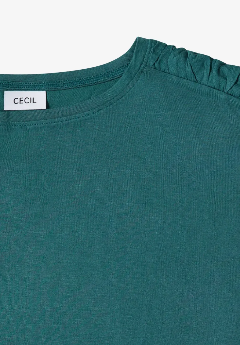 Kurzarm Shirt mit Boatneck und Raffung