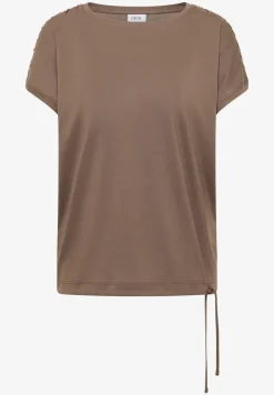Kurzarm Shirt mit Boatneck und Raffung