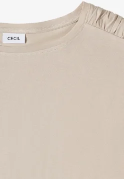 Kurzarm Shirt mit Boatneck und Raffung