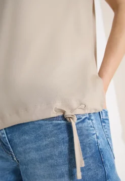 Kurzarm Shirt mit Boatneck und Raffung