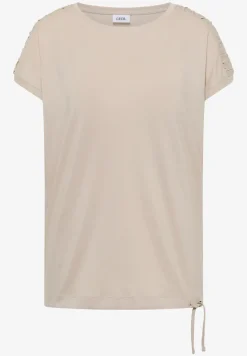 Kurzarm Shirt mit Boatneck und Raffung
