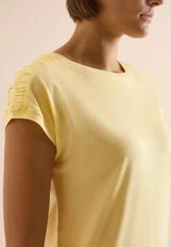 Kurzarm Shirt mit Boatneck und Raffung