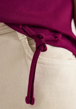 Kurzarm Shirt mit Boatneck und Raffung
