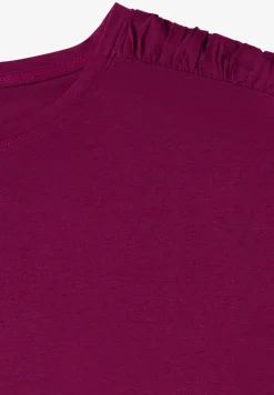Kurzarm Shirt mit Boatneck und Raffung