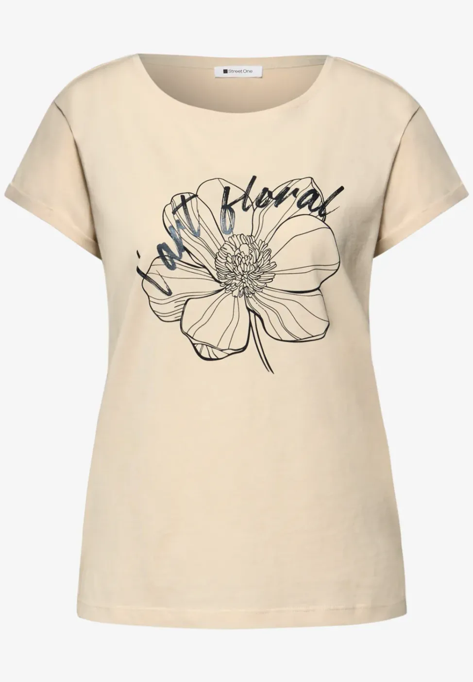 Kurzarm Shirt mit floralem Artwork