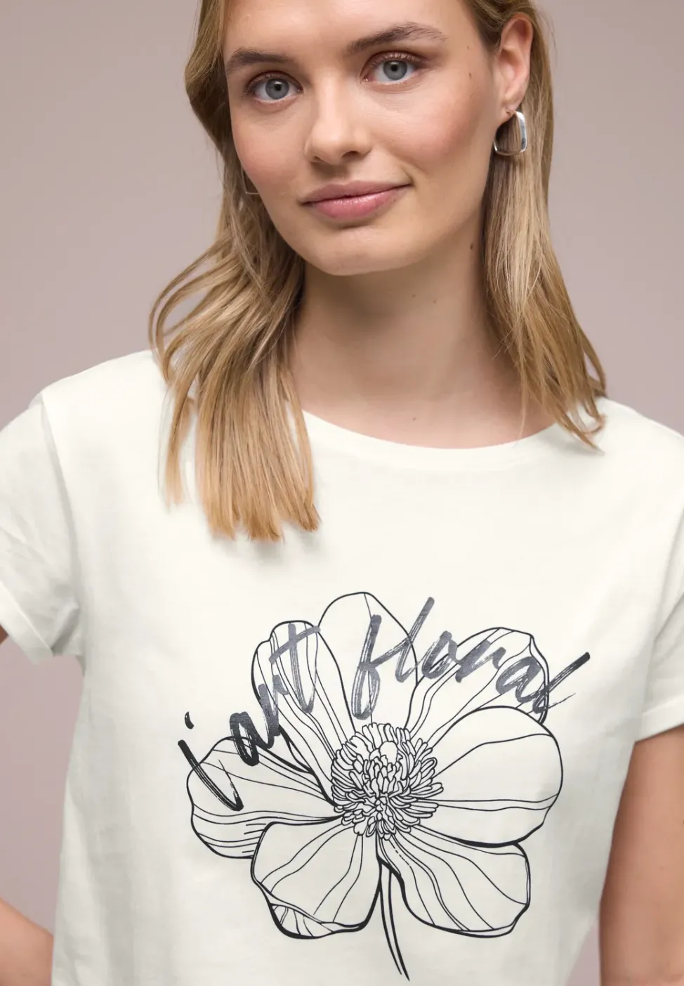 Kurzarm Shirt mit floralem Artwork