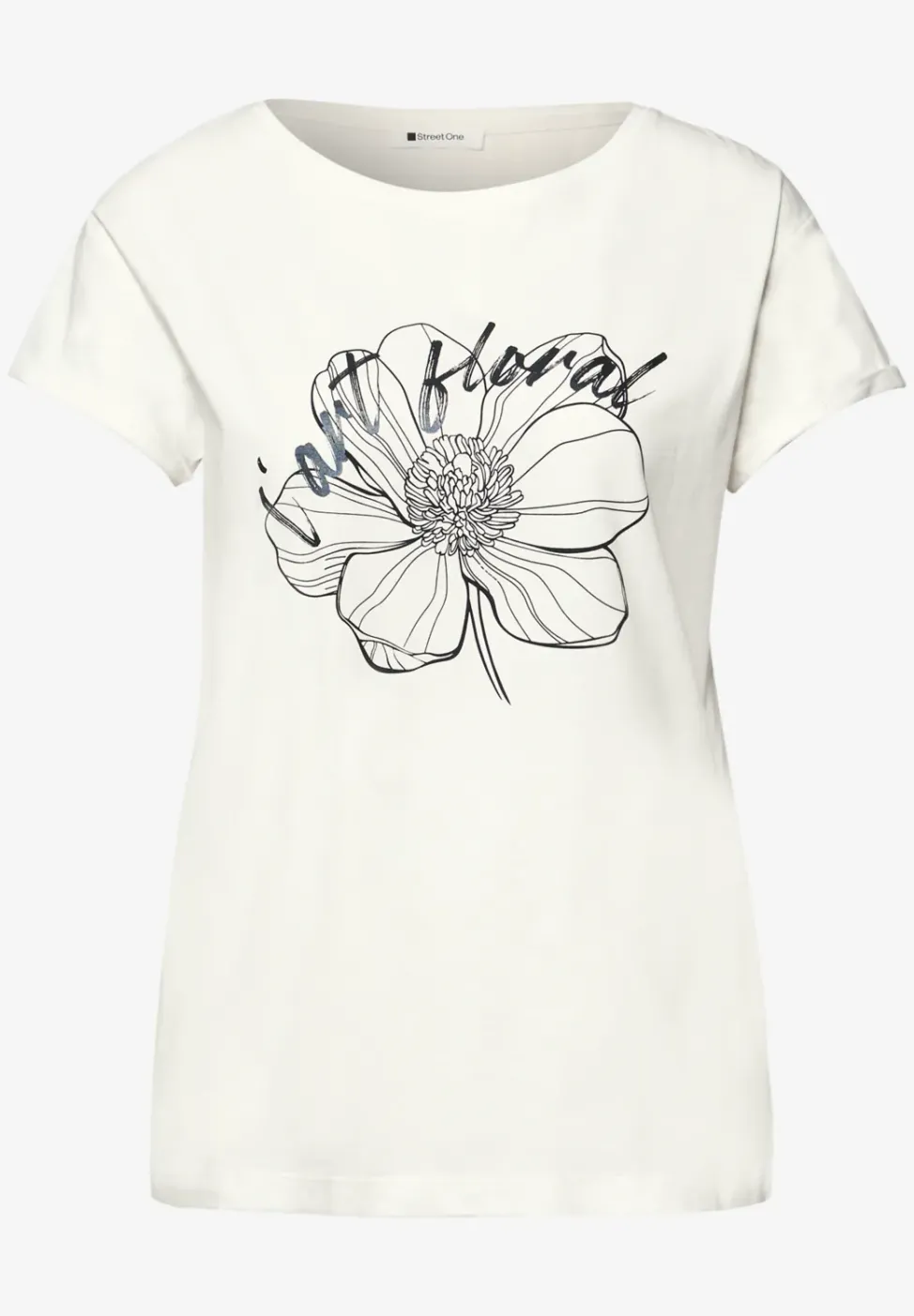 Kurzarm Shirt mit floralem Artwork