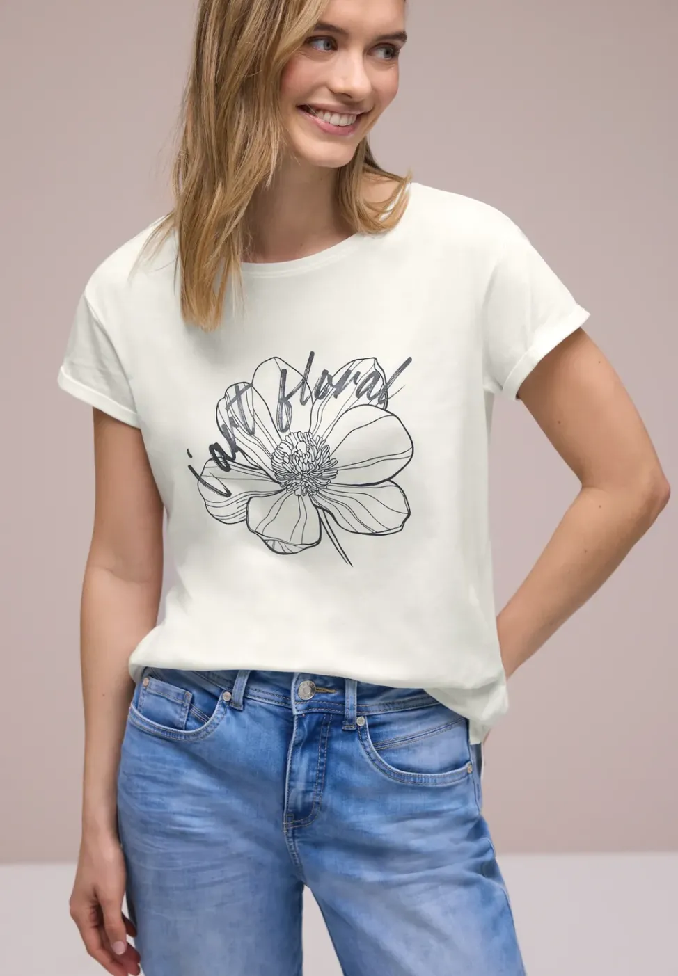 Kurzarm Shirt mit floralem Artwork