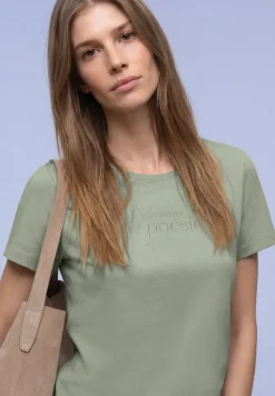 Kurzarm Shirt mit Folien-Wording