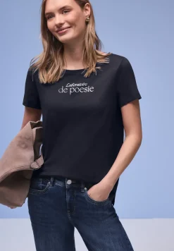 Kurzarm Shirt mit Folien-Wording