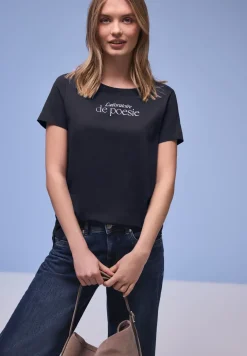 Kurzarm Shirt mit Folien-Wording