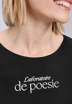 Kurzarm Shirt mit Folien-Wording