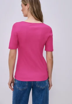 Kurzarm Shirt mit Herzausschnitt