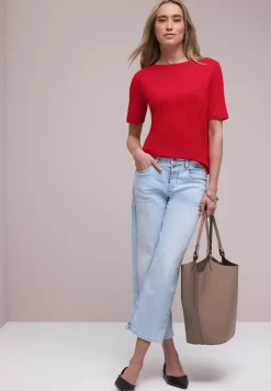 Kurzarm Shirt mit Knopfdetail