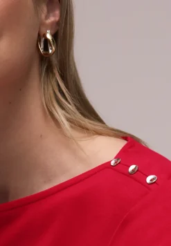 Kurzarm Shirt mit Knopfdetail