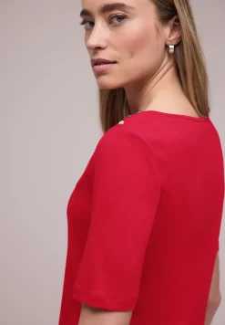 Kurzarm Shirt mit Knopfdetail