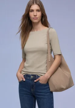 Kurzarm Shirt mit Knopfdetail
