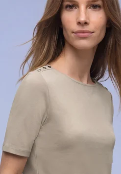 Kurzarm Shirt mit Knopfdetail