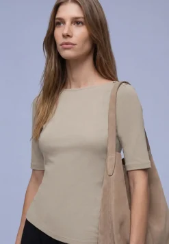 Kurzarm Shirt mit Knopfdetail