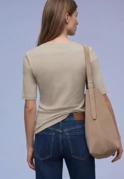 Kurzarm Shirt mit Knopfdetail
