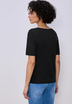 Kurzarm Shirt mit Knopfdetail